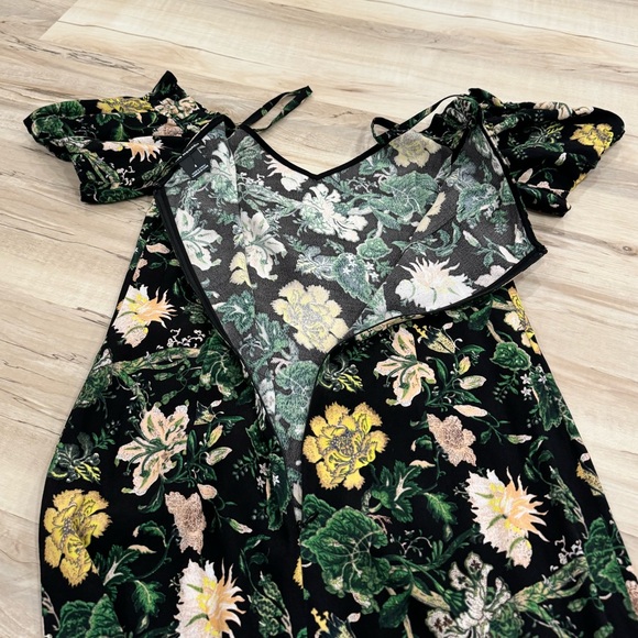 CLUB MONACO GRACELLA OFF THE SHOULDER MIDI DRESS FLORAL - Picture 5 of 7